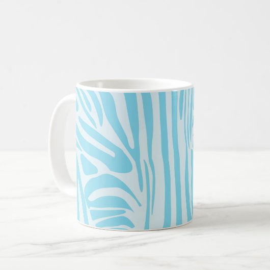 Blue Zebra Pattern Koffiemok (Voorkant links)