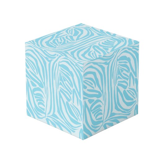 Blue Zebra Pattern Kubus (Achter hoekig)