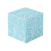 Blue Zebra Pattern Kubus (Voorkant hoekig)