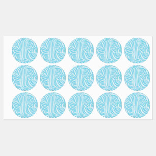 Blue Zebra Pattern Labels
