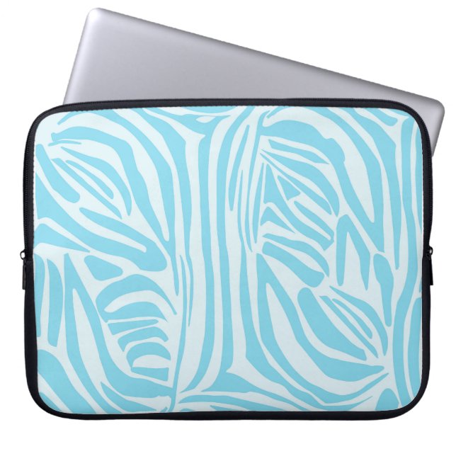 Blue Zebra Pattern Laptop Sleeve (Voorkant)