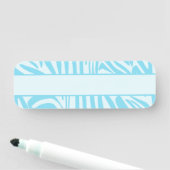 Blue Zebra Pattern Naamplaatje (In situ)