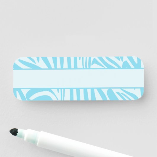 Blue Zebra Pattern Naamplaatje (In situ)