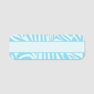 Blue Zebra Pattern Naamplaatje