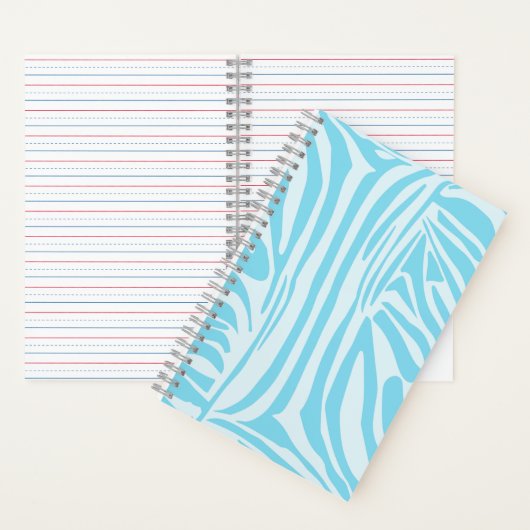 Blue Zebra Pattern Notitieboek (Binnen)