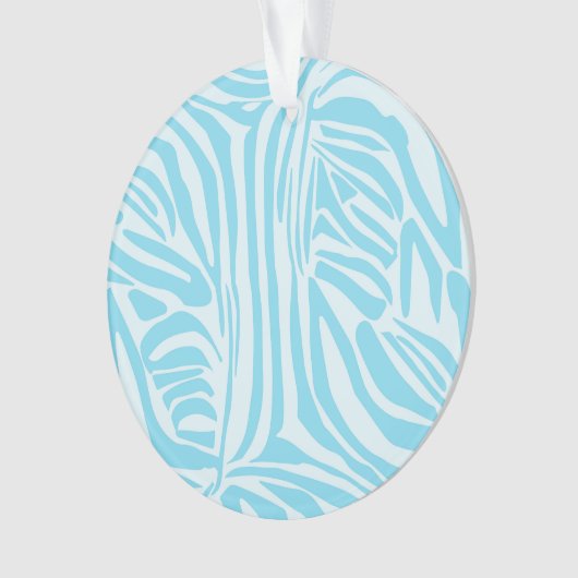 Blue Zebra Pattern Ornament (voorkant)