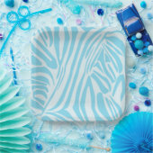 Blue Zebra Pattern Papieren Bordje (Feest)