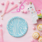 Blue Zebra Pattern Papieren Bordje (Feest)