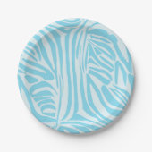 Blue Zebra Pattern Papieren Bordje (Voorkant)