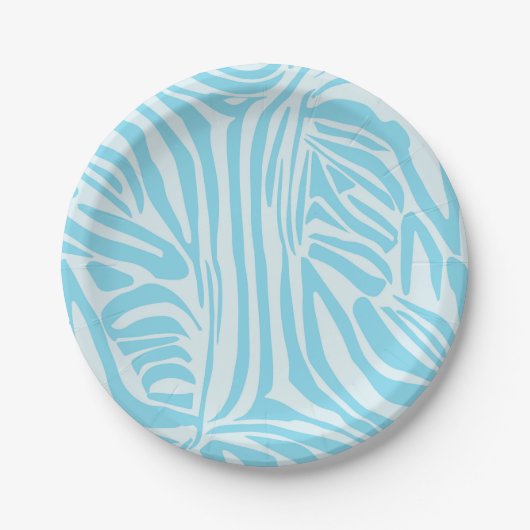 Blue Zebra Pattern Papieren Bordje (Voorkant)