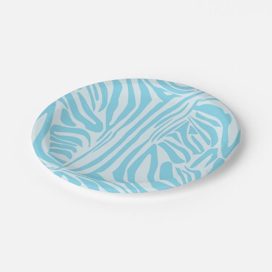 Blue Zebra Pattern Papieren Bordje (Gekanteld)