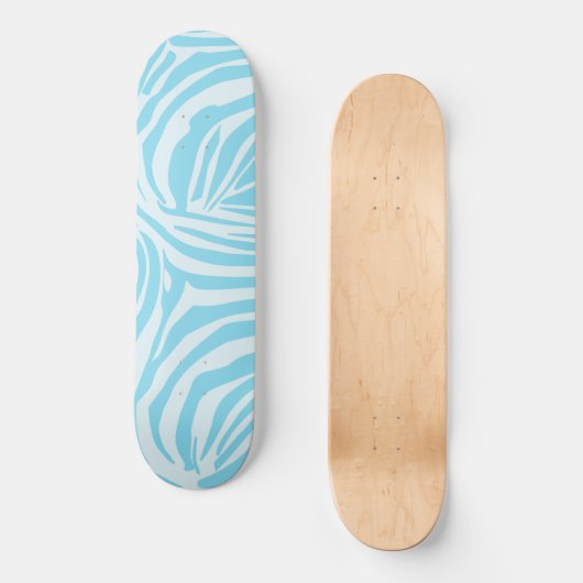 Blue Zebra Pattern Persoonlijk Skateboard (Voorkant)
