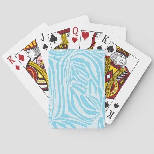 Blue Zebra Pattern Pokerkaarten (Achterkant)