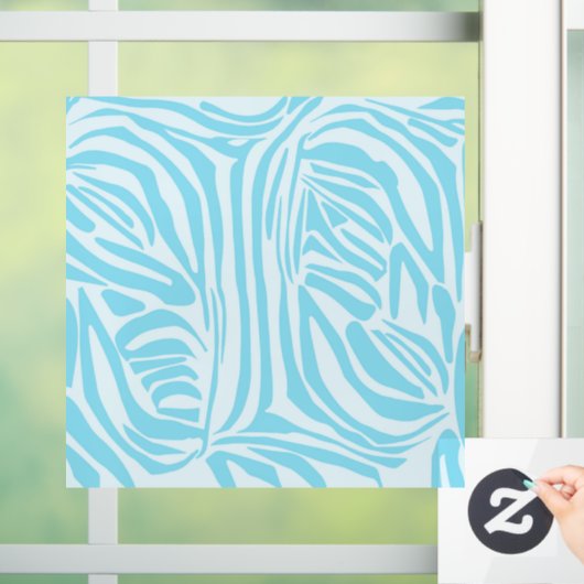 Blue Zebra Pattern Raamsticker (Huis)
