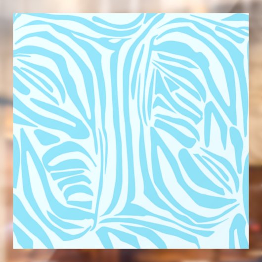 Blue Zebra Pattern Raamsticker (Vel 2)