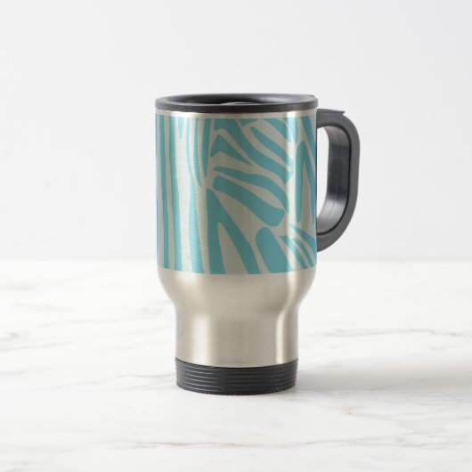 Blue Zebra Pattern Reisbeker (Voorkant rechts)