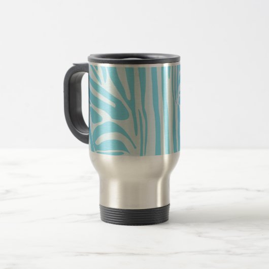 Blue Zebra Pattern Reisbeker (Voorkant links)