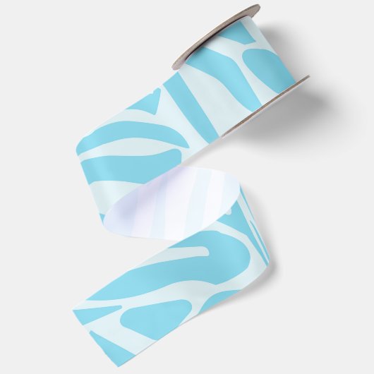 Blue Zebra Pattern Satijnen Lint (Achterkant)