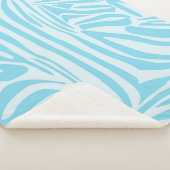 Blue Zebra Pattern Sherpa Deken (3/4)