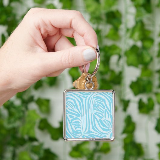 Blue Zebra Pattern Sleutelhanger (Hand)