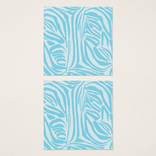 Blue Zebra Pattern Vierkante Visitekaartjes (Voorkant /achterkant)
