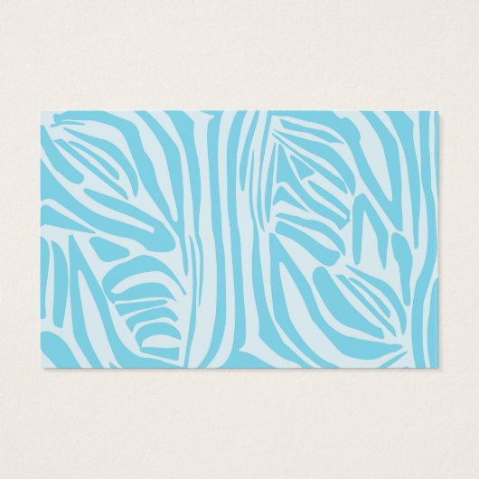 Blue Zebra Pattern Visitekaartje (Achterkant)