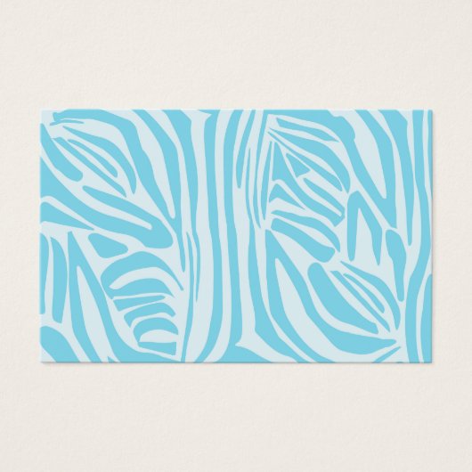 Blue Zebra Pattern Visitekaartje (Voorkant)