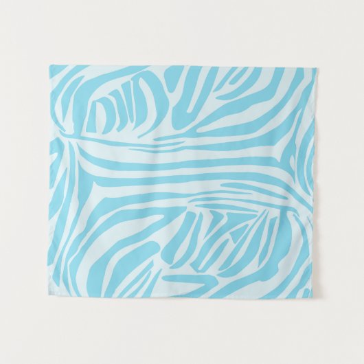 Blue Zebra Pattern Wandkleed (Voorkant (horizontaal))