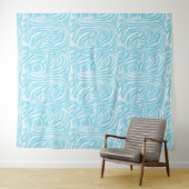 Blue Zebra Pattern Wandkleed (In Situ (horizontaal))