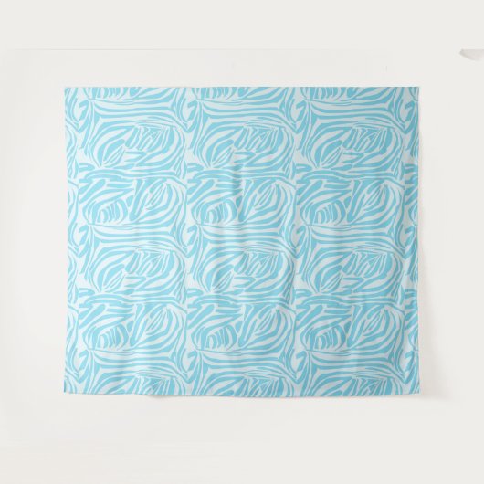 Blue Zebra Pattern Wandkleed (Voorkant (horizontaal))