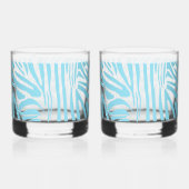 Blue Zebra Pattern Whisky Glas (Voorkant)
