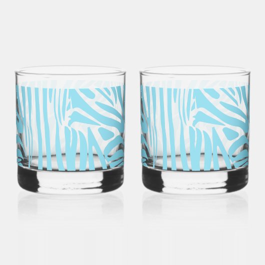 Blue Zebra Pattern Whisky Glas (Rechts)