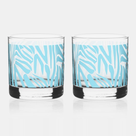 Blue Zebra Pattern Whisky Glas (Links)