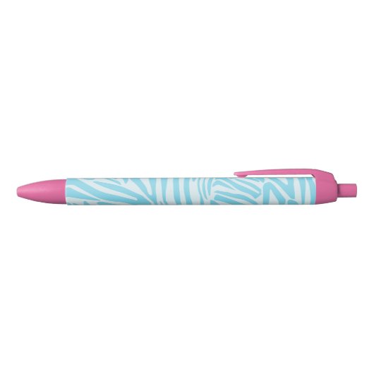 Blue Zebra Pattern Zwarte Inkt Pen (Bovenkant)