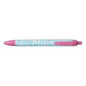 Blue Zebra Pattern Zwarte Inkt Pen (Achterkant)
