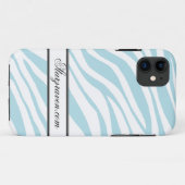 Blue Zebra Print gepersonaliseerde iPhone 5 Hoesje (Achterkant (horizontaal))