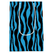 Blue Zebra Print Gift Bag Medium Cadeauzakje (Achterkant)