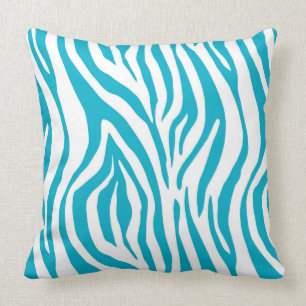 Blue Zebra Print Patroon Kussen