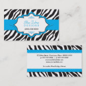 Blue Zebra Ribbon Visitekaartje (Voorkant / Achterkant)