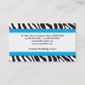 Blue Zebra Ribbon Visitekaartje (Achterkant)
