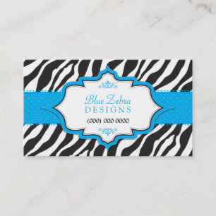 Blue Zebra Ribbon Visitekaartje