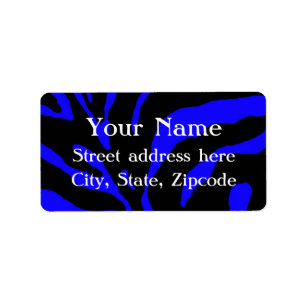 Blue Zebra Stripe Animal Print Etiket