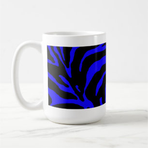 Blue Zebra Stripe Animal Print Koffiemok
