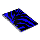 Blue Zebra Stripe Animal Print Notitieboek (Rechterzijde)