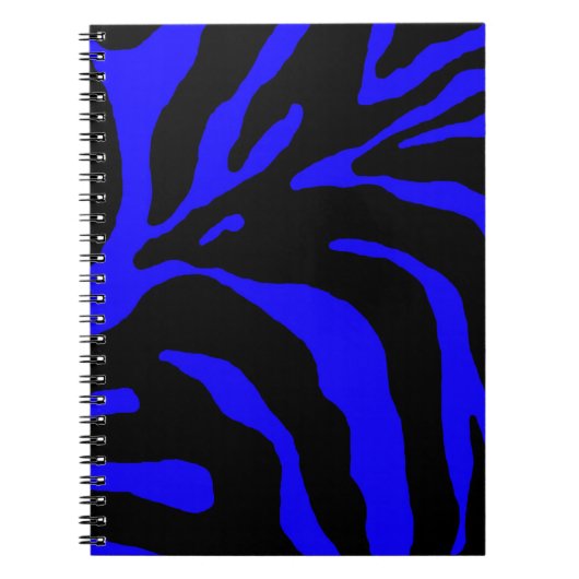 Blue Zebra Stripe Animal Print Notitieboek (Voorkant)