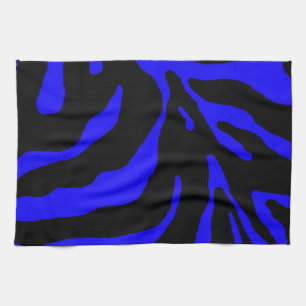 Blue Zebra Stripe Animal Print Theedoek