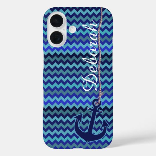Blue zee Anker Gepersonaliseerd Case-Mate iPhone Case (Achterkant)
