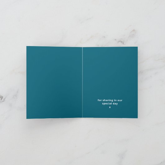 Blue Zee Beach bruiloft dank u Bedankkaart (Binnen)