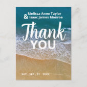 Blue Zee Beach bruiloft dank u Briefkaart (Voorkant)