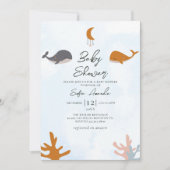 Blue Zee Boho Schattige Whale Baby shower Kaart (Voorkant)